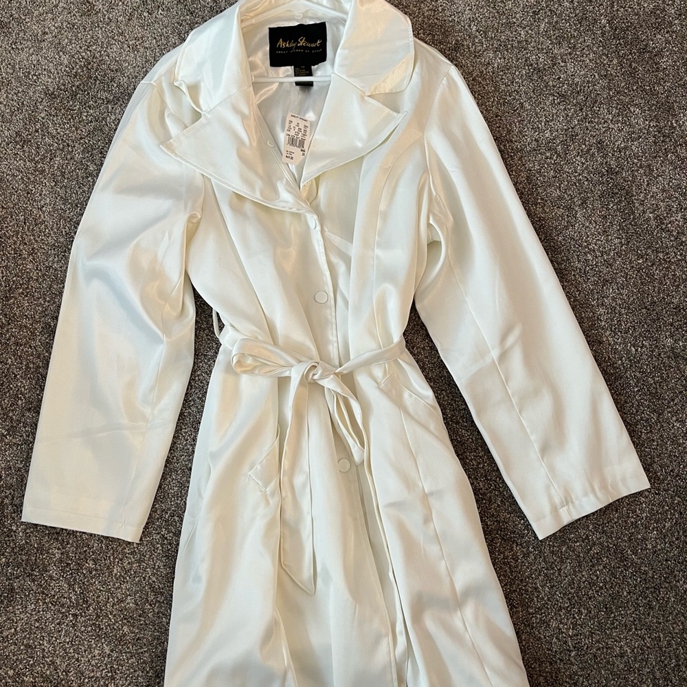 Ashley Stewart Satin Jacket in cream color